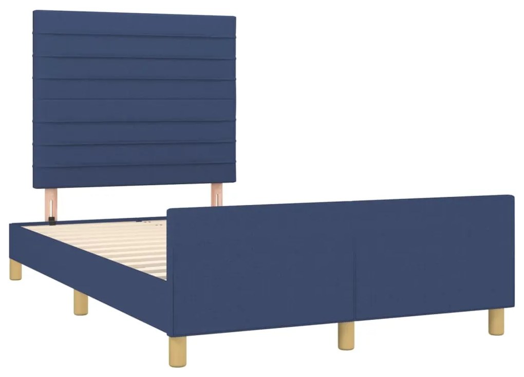 Estrutura de cama sem colchão 120x190 cm tecido azul