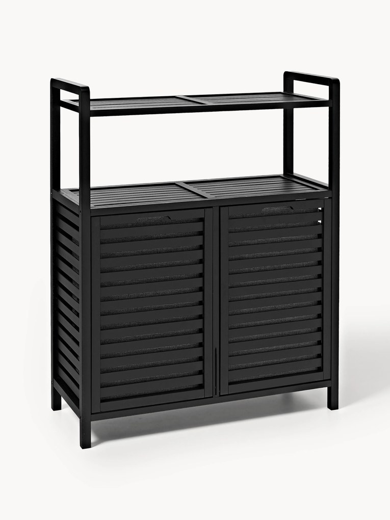 Estante para casa de banho em bambu com cestos para roupa suja Kit