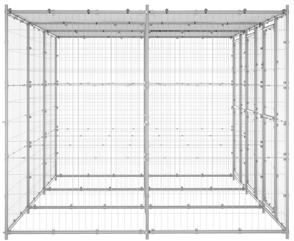 Canil de exterior com telhado 7,26 m² aço galvanizado