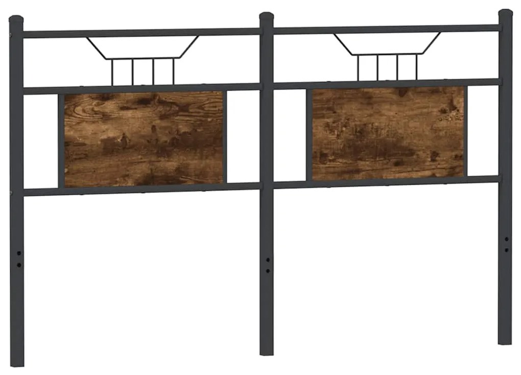Cabeceira de cama 150 cm derivados madeira/aço carvalho fumado