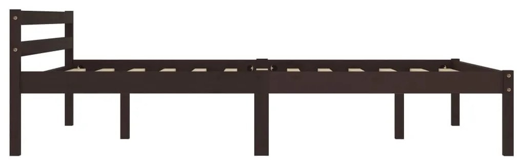 Estrutura de cama 140x200 cm pinho maciço castanho-escuro