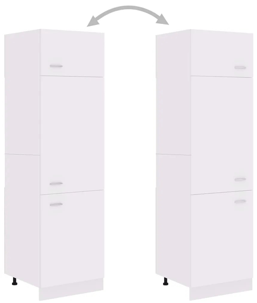Armário para frigorífico 60x57x207 cm contraplacado branco