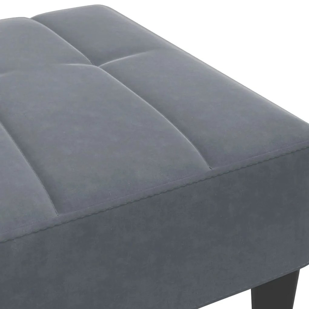 Apoio de pés 77x55x31 cm veludo cinzento-escuro