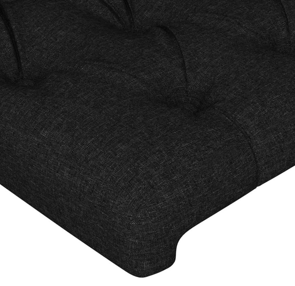 Cabeceira de cama c/ luzes LED tecido 144x7x78/88 cm preto