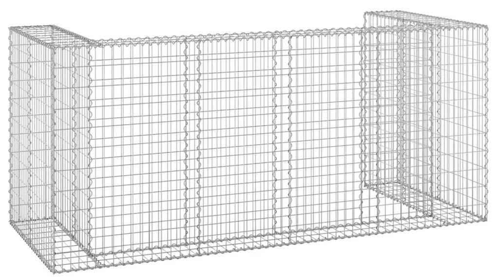 Muro gabião p/ caixotes do lixo aço galvanizado 254x100x110 cm