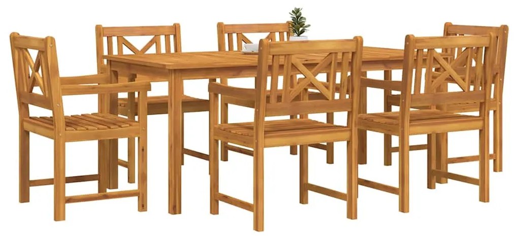 Conjunto de Jantar para Jardim 7 pcs 180 x 90 x 75 cm