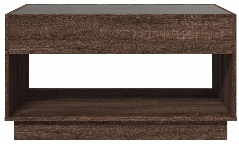Mesa de centro luzes LED Infinity 90x50x50 cm carvalho castanho