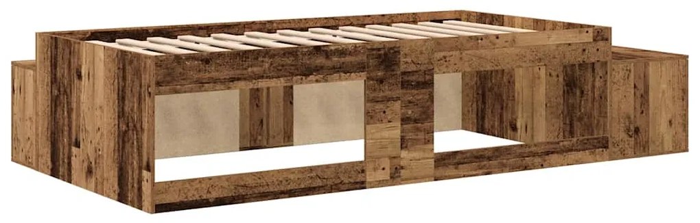 Cama de Armazenamento Madeira Velha 80x200 cm