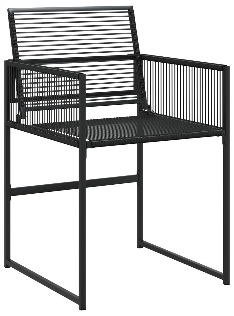 Conjunto de Jantar de Jardim de 9 Peças Vime PE Preto