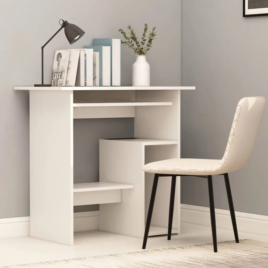 vidaXL Secretária 80x45x74 cm derivados de madeira branco