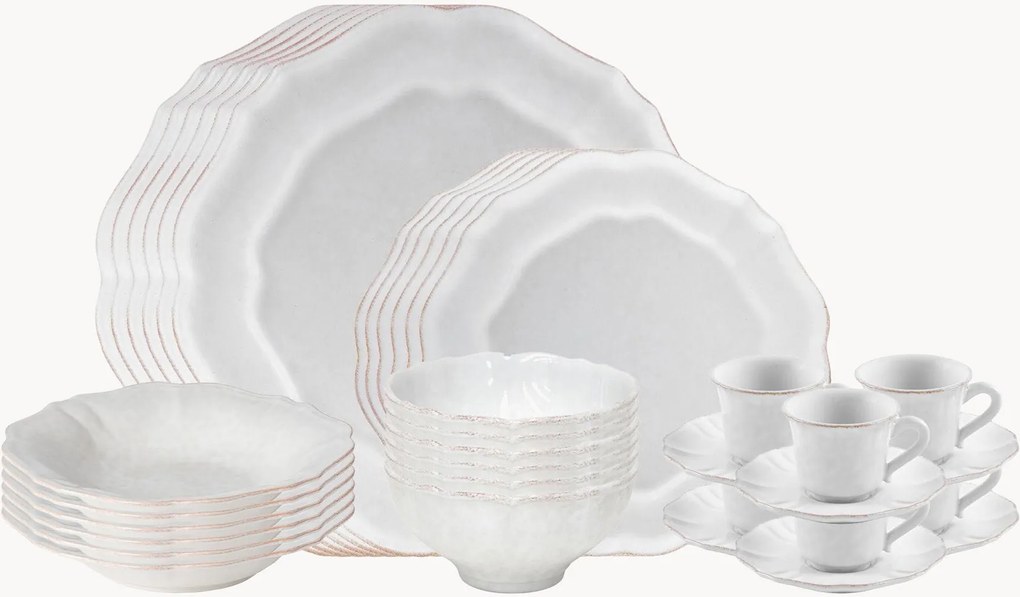 Conjunto de loiça com chávenas e pires Impressions, conjunto de 30