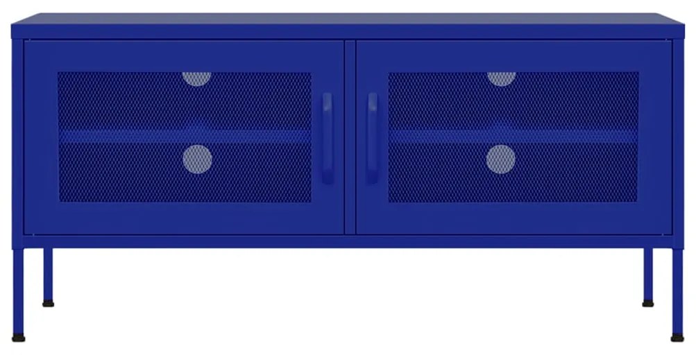 Móvel de TV aço 105x35x50 cm azul-marinho