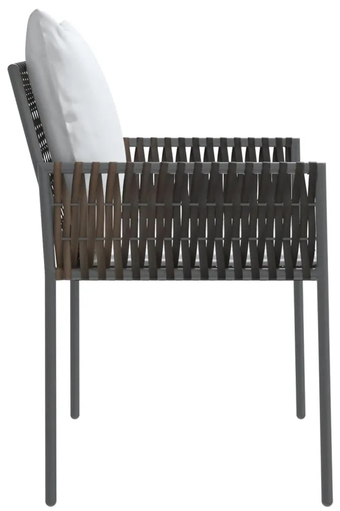 Cadeiras jardim c/ almofadões 4pcs 54x61x83 cm vime PE castanho