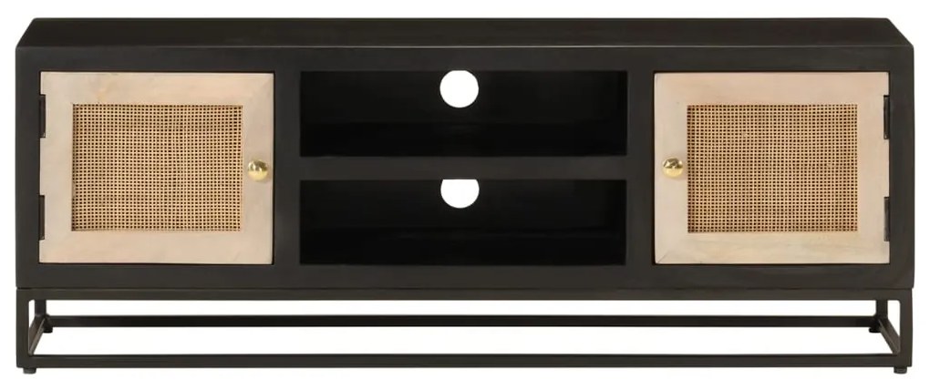 Móvel de TV 110x30x40 cm mangueira maciça e ferro preto