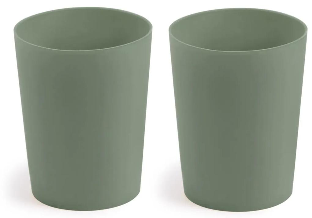 Kave Home - Set Epiphany de 2 copos de silicone verde