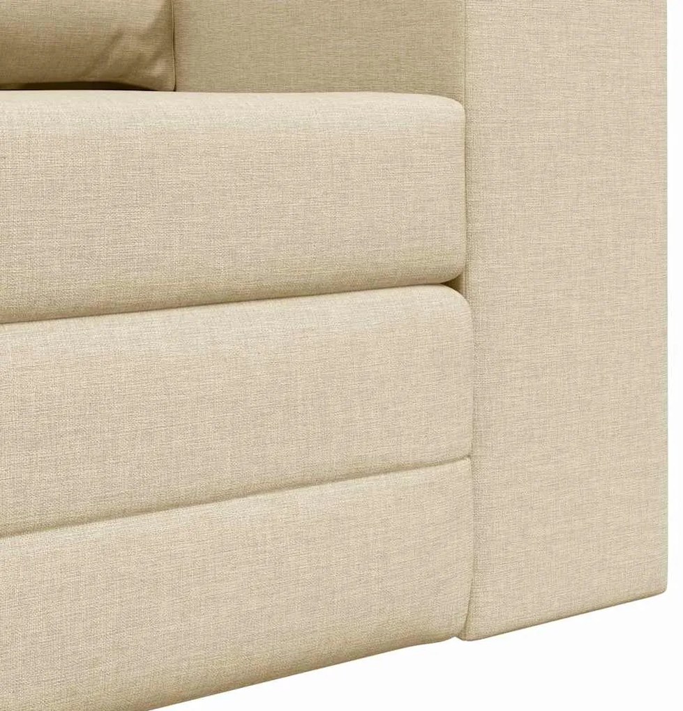 Sofá Cama de Chão 2 em 1 Creme 148x71x83 cm Tecido