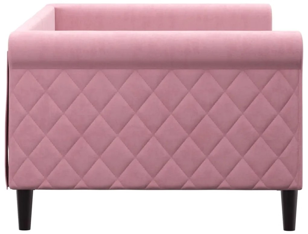 Sofá-cama 90x200 cm veludo rosa