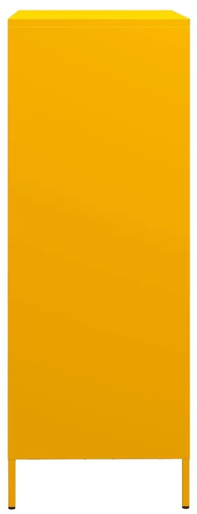Aparador alto 39x35x103,5 cm aço amarelo mostarda