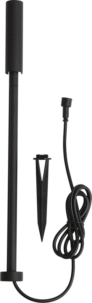 Foco de jardim moderno 12V preto 10cm incl. LED IP65 - Voltaire Lino