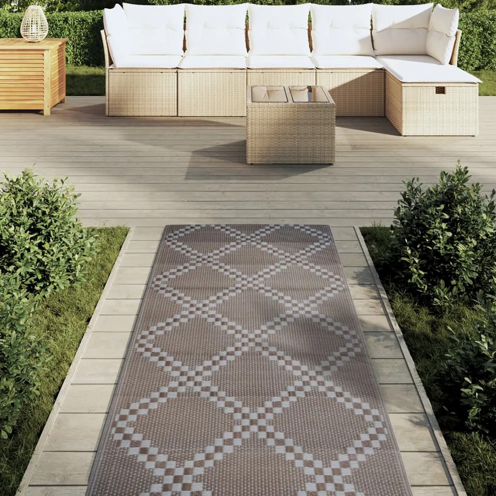 Tapete de exterior 80x250 cm ARAKIL PP Castanho