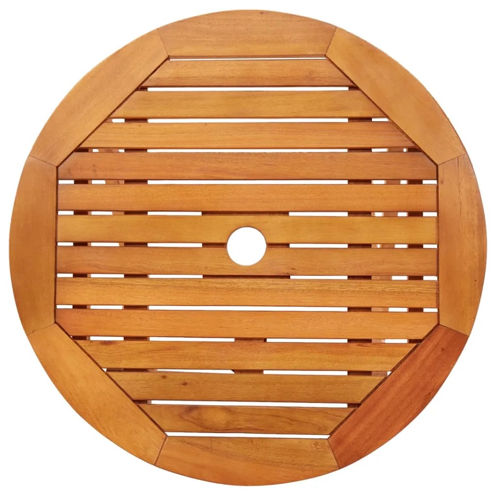 Mesa de jardim dobrável Ø60x75 cm madeira eucalipto maciça