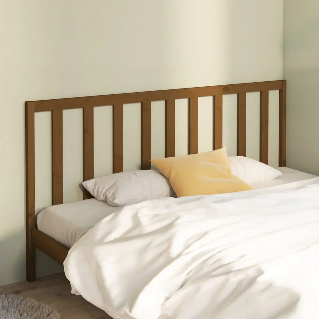 vidaXL Cabeceira de cama 186x4x100 cm pinho maciço castanho mel