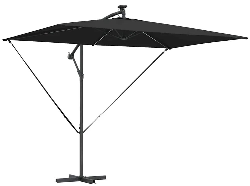 Guarda-sol de Bananeira Cantilever Preto 294 x 200 x 254 cm
