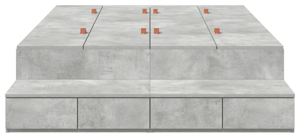 Cama de Armazenamento Cinza Concreto 120x190 cm