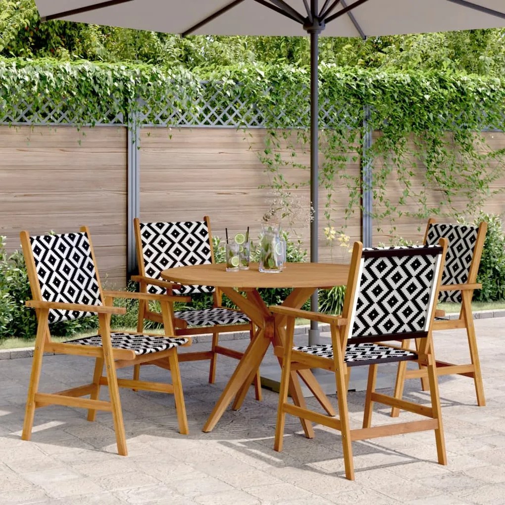 vidaXL Conjunto de jantar p/ jardim 5 pcs madeira de acácia maciça