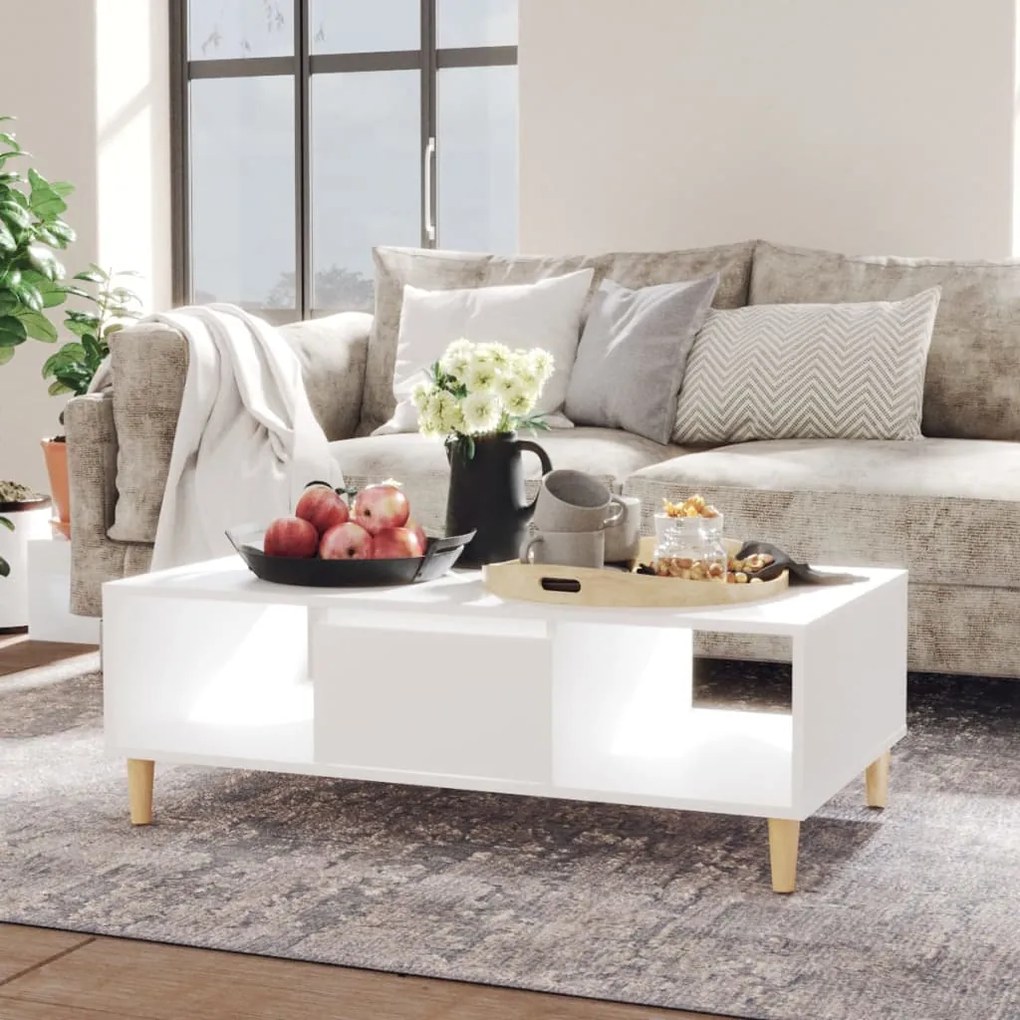806013 vidaXL Mesa de centro 103,5x60x35 cm contraplacado branco