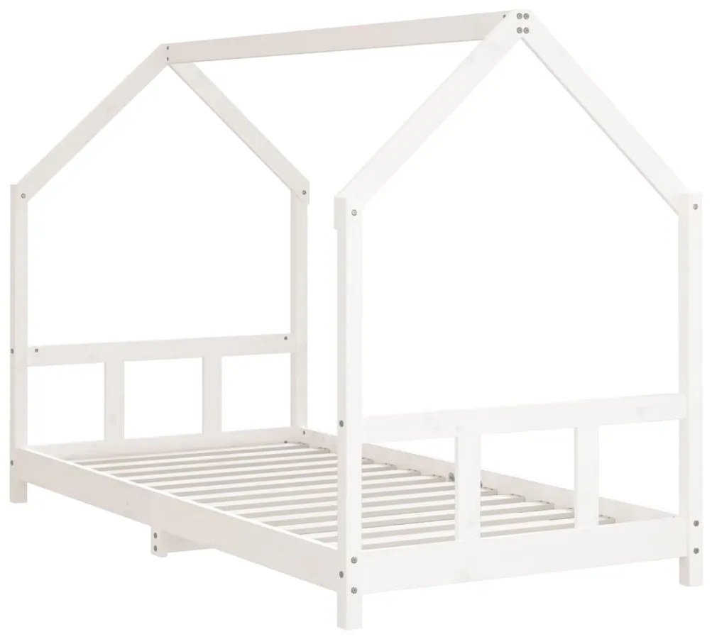 Estrutura de cama infantil 90x200 cm pinho maciço branco