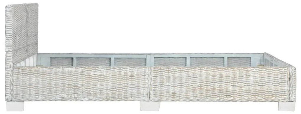 Estrutura de cama 140x200 cm vime genuíno cinzento