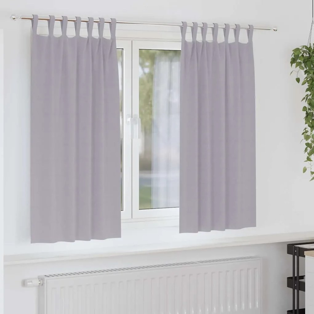 vidaXL Cortinas com cortinas 2 pcs Cinza Metálico Poliéster