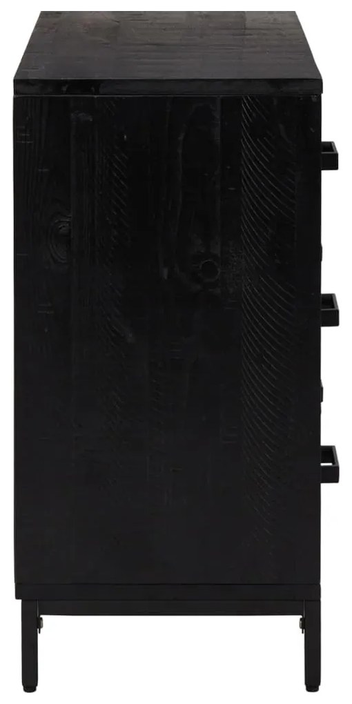 Cómoda 75x35x70 cm pinho maciço preto