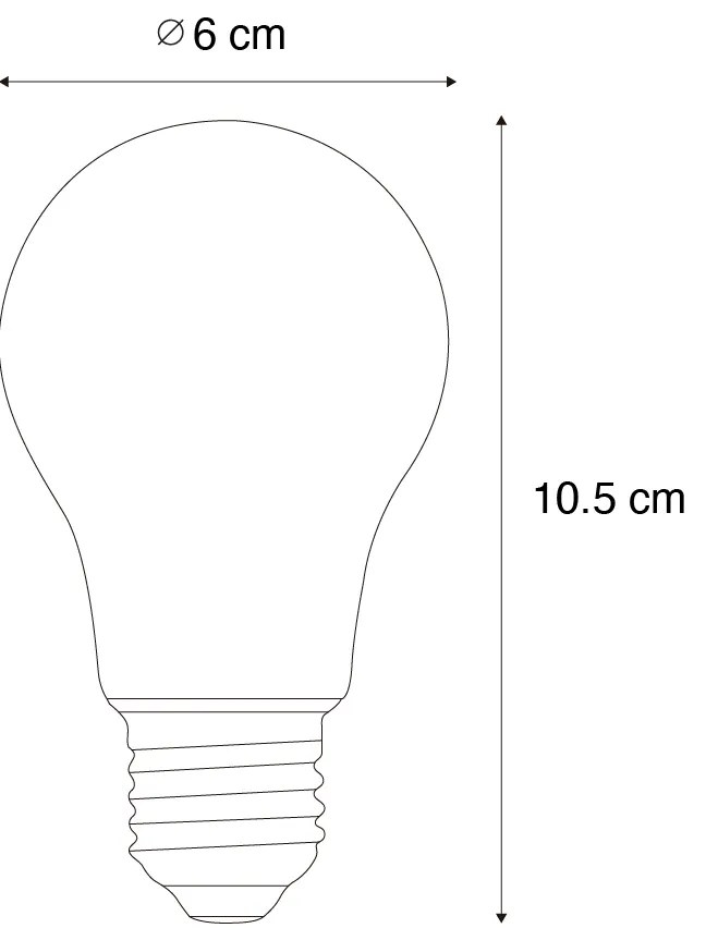 Conjunto de 5 Lâmpadas LED E27 Reguláveis A60 6W 500LM 3000K