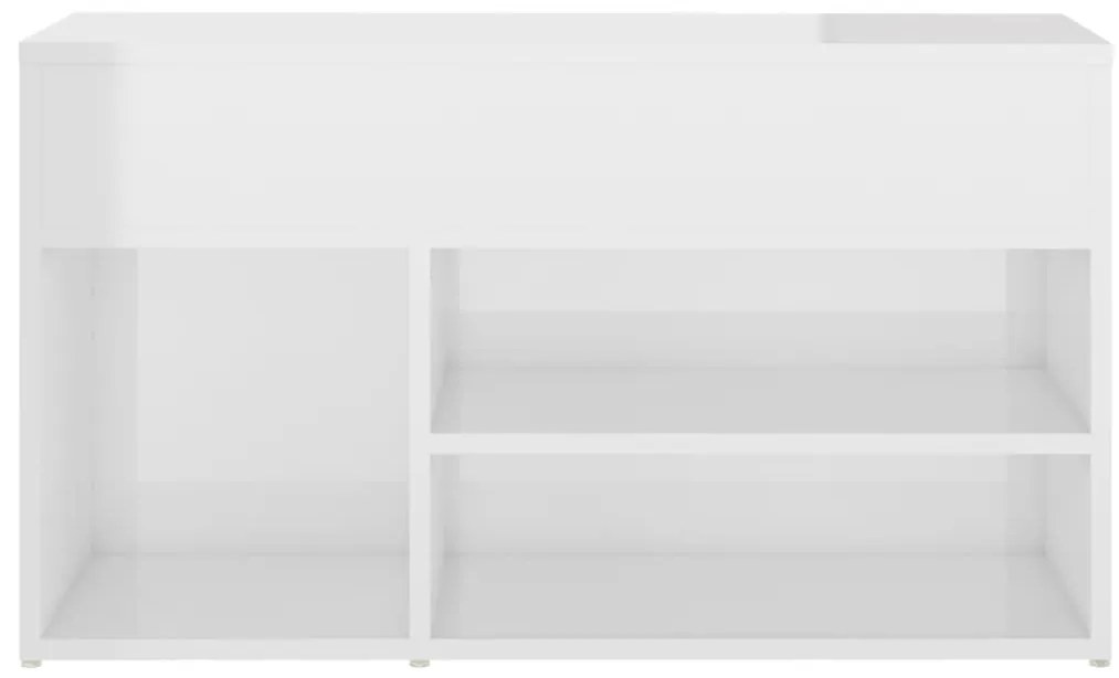 Banco sapateira 80x30x45 cm derivados madeira branco brilhante