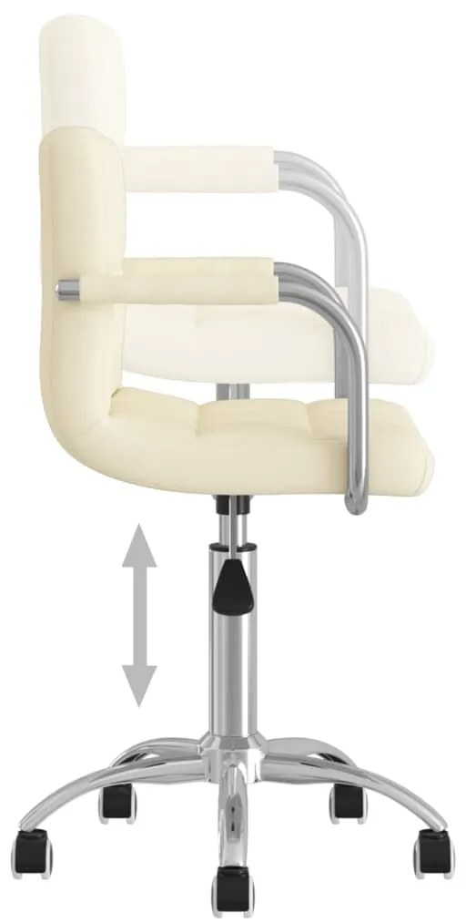 Cadeira de escritório giratória tecido cor creme