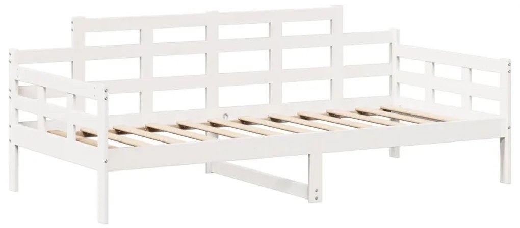 Sofá-cama c/ telhado 90x190 cm madeira de pinho maciça branco