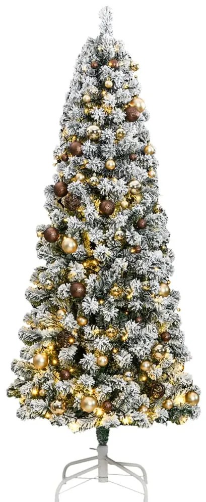 vidaXL Árvore Natal artificial articulada c/ 300 luzes LED+bolas 210cm