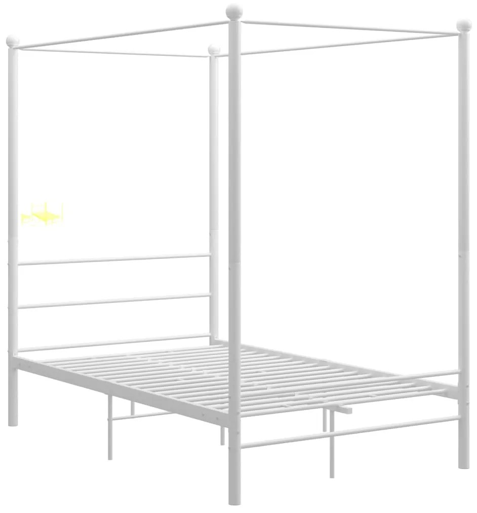 Estrutura de cama com dossel 140x200 cm metal branco