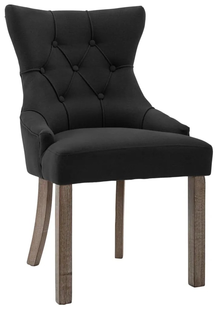 Cadeiras de jantar 6 pcs tecido preto