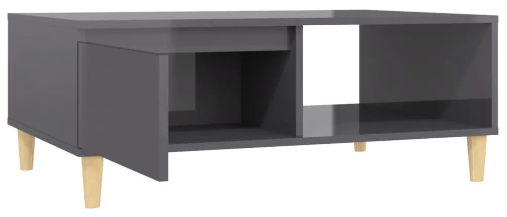 Mesa de centro 90x60x35cm derivados de madeira cinza brilhante