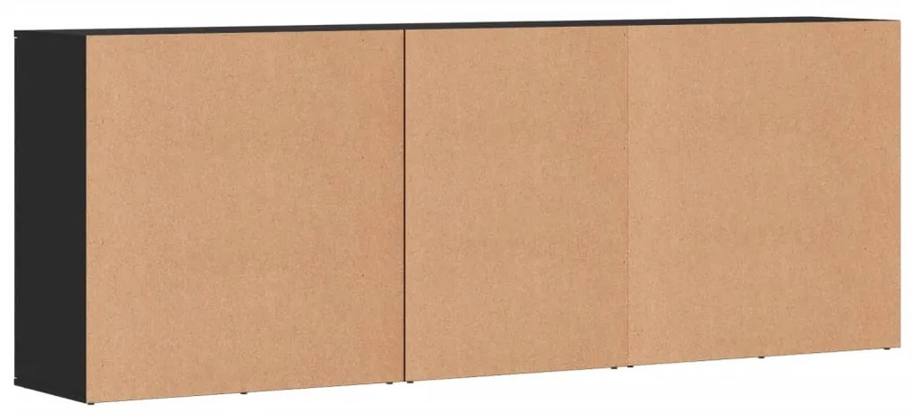 Aparadores 3 pcs derivados de madeira preto