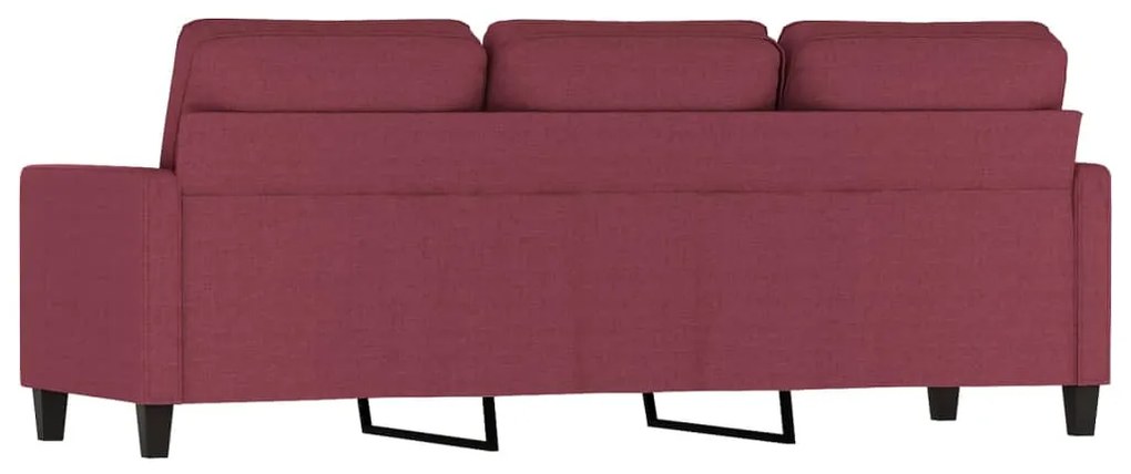 Sofá de 3 lugares tecido 180 cm vermelho tinto