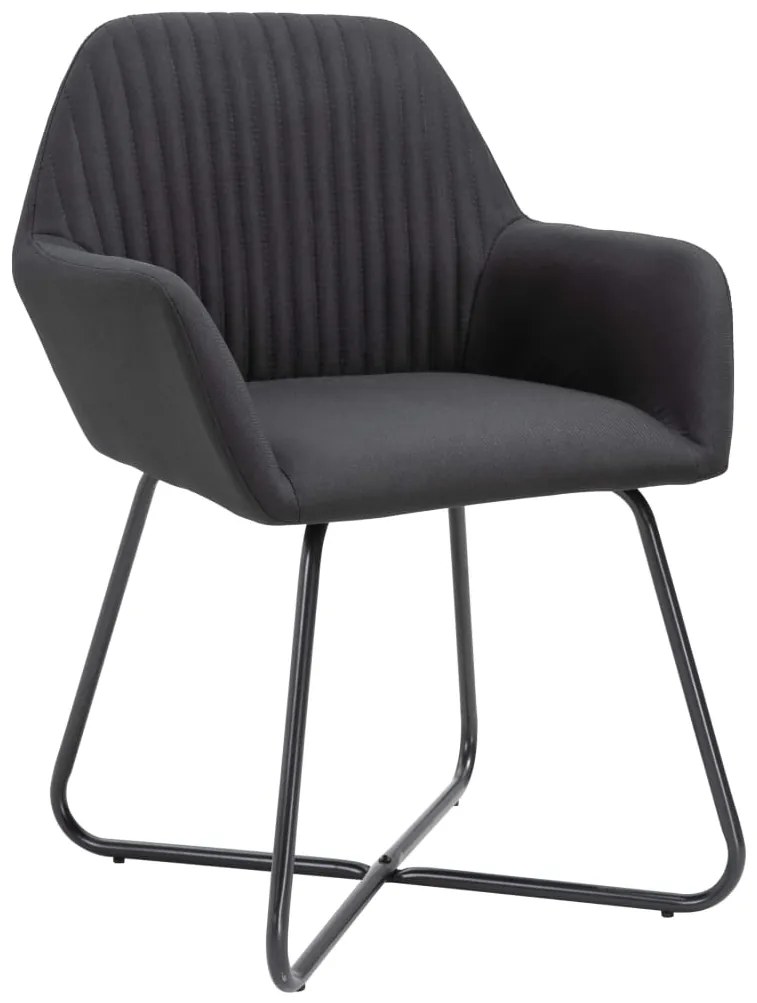 Cadeiras de jantar 4 pcs tecido preto