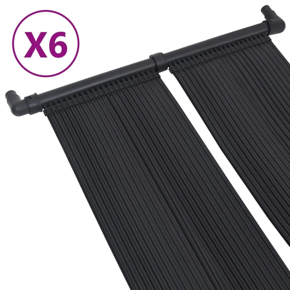 Painéis aquecedores solares de piscina 6 pcs 80x310 cm