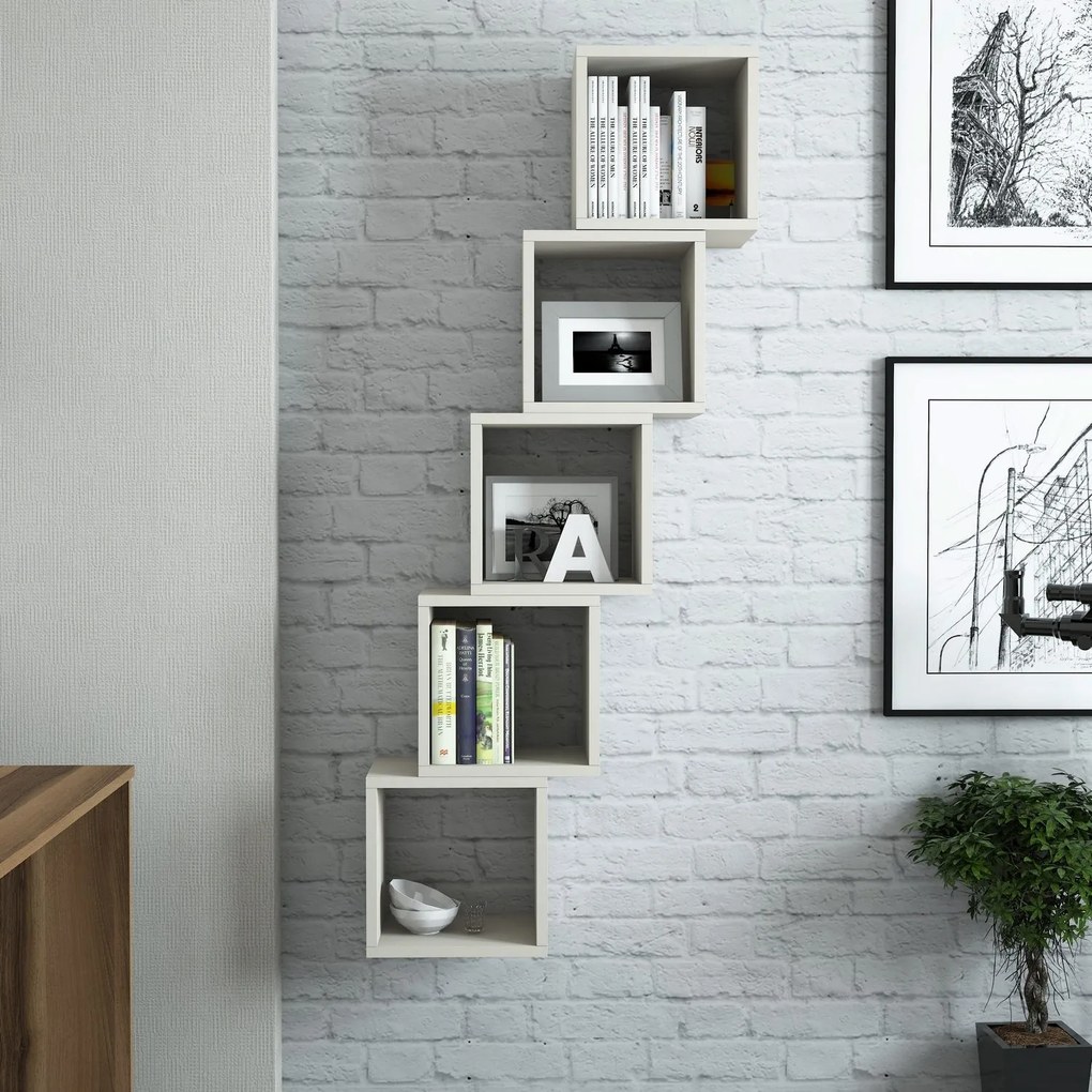 Prateleira de Parede Box – Creme – 30x24x30 cm (5 Peças)