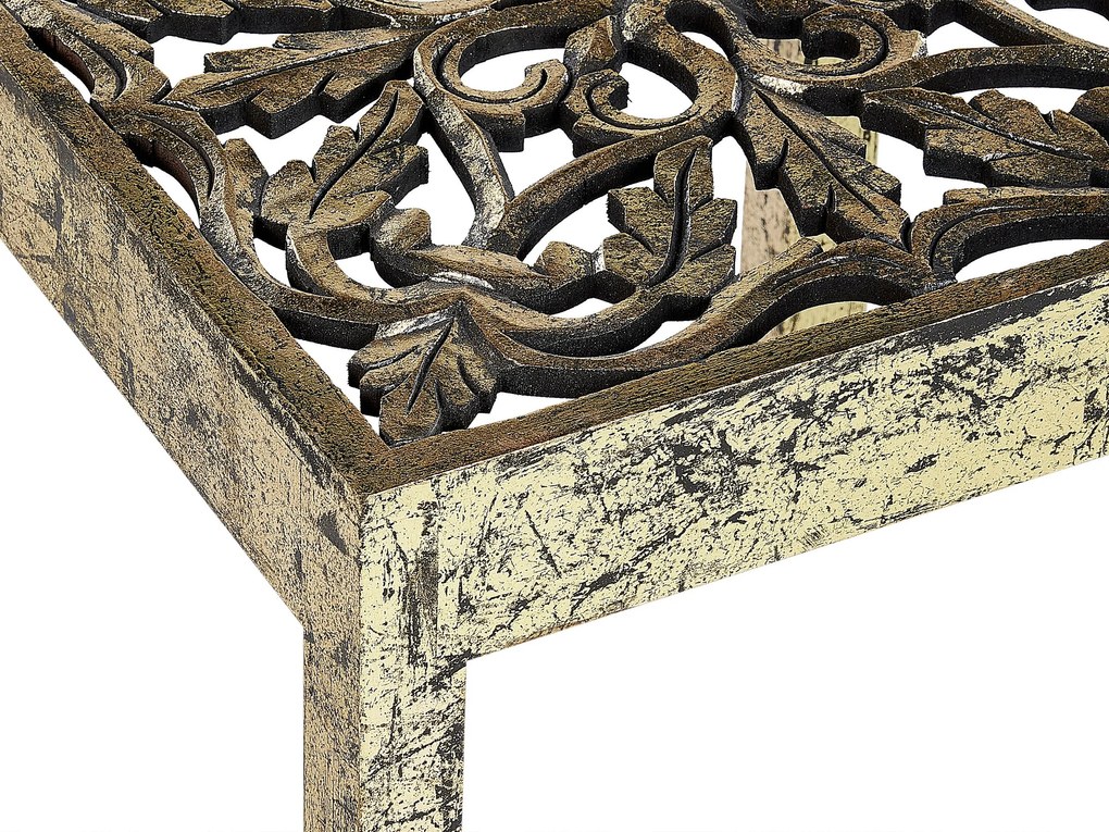 Mesa de apoio em madeira preta e dourada PALASI Beliani