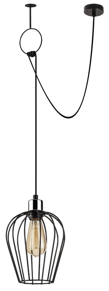 Candeeiro de Teto Tel – Preto – 80 x 20 cm