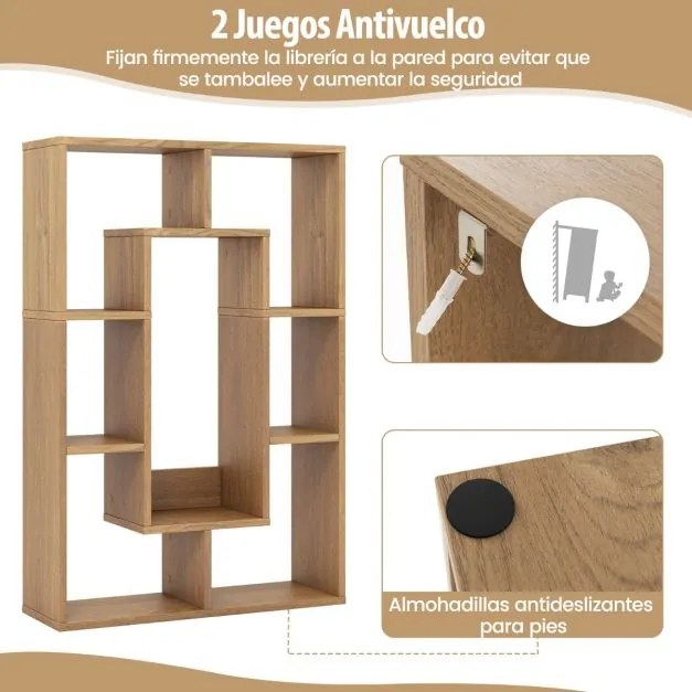 Estante sala geométrica de 7 cubos 60 x 20 x 90 cm Natural
